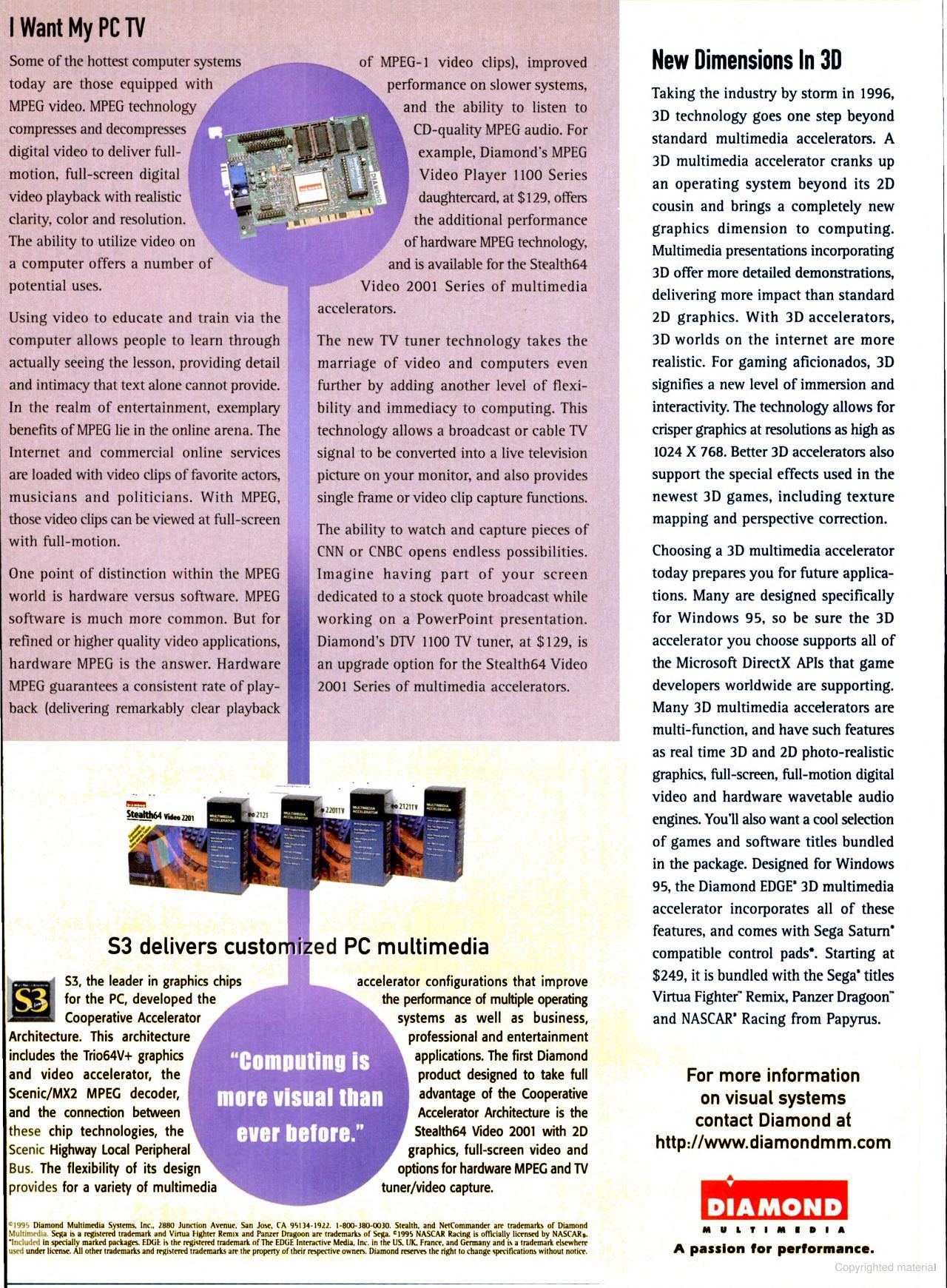 【送60サイズ】Diamond Multimedia　EDGE 3D 3000　PCIバス用グラフィック+サウンドボード ※未チェック